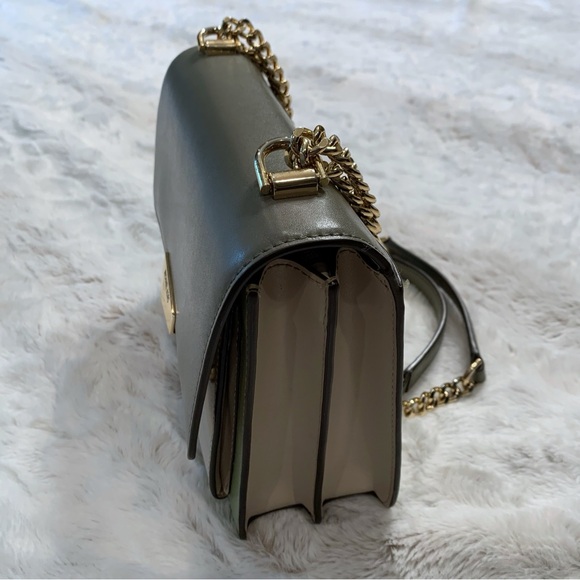 Michael Kors Jade Tricolor Large Gusset Leather Shoulder Crossbody Bag, Green - Picture 7 of 12